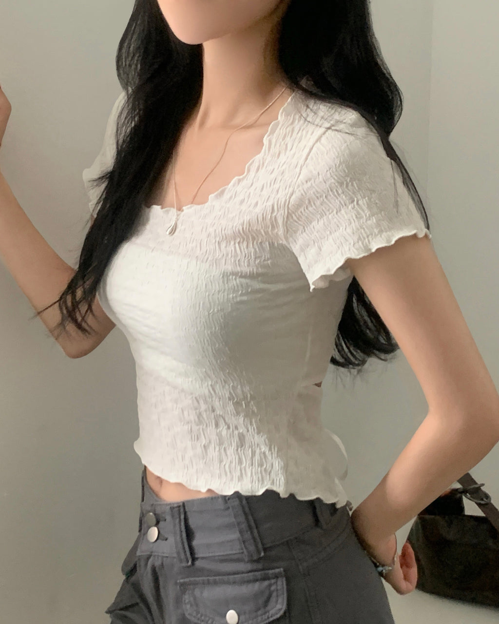 [ Sale Excluded ] Yoru Back Ribobn Top