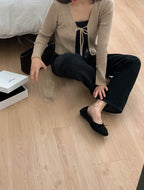 Cashmere Wool Ribbon Cardigan