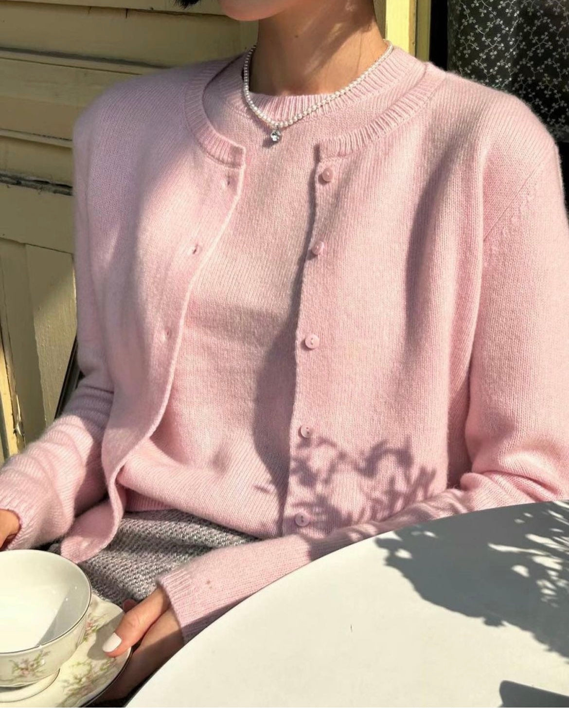 100% Wool Pink Cardigan