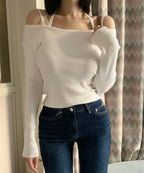 Cathy Ribbed Halter-Neck Knit Top