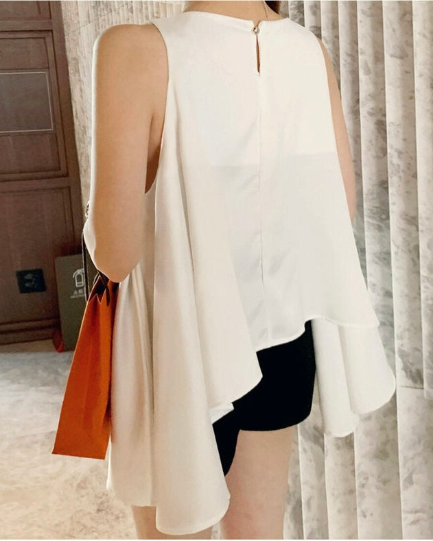 Flared Sleeveless Blouse