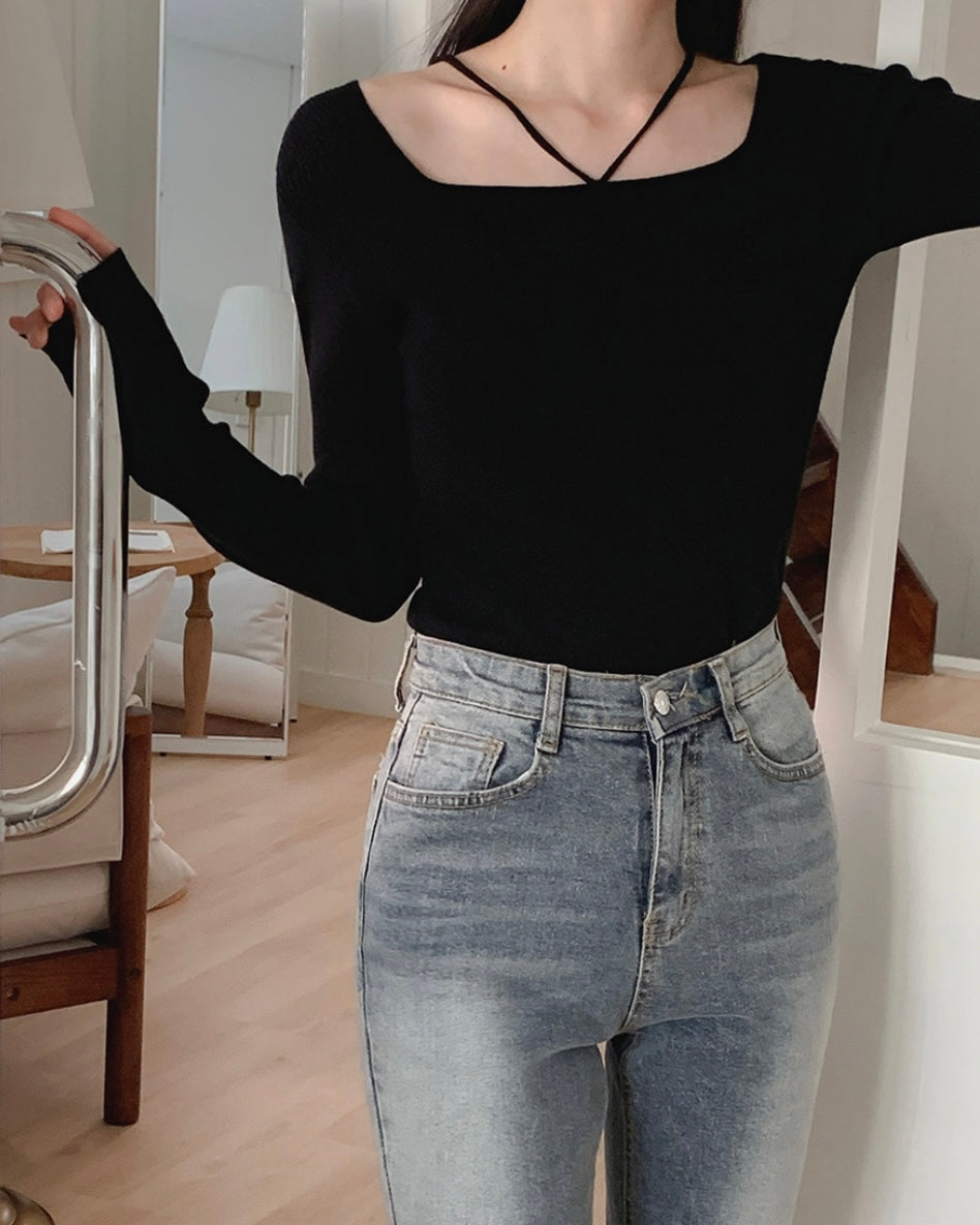 Serene Strap Ribbed Knit Top