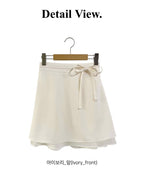 Ribbon Banding Mini Skirt