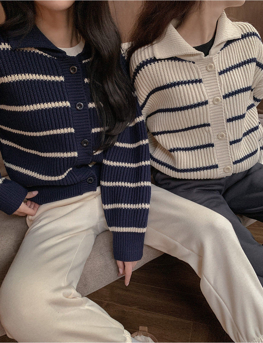 Striped Collor Cardigan