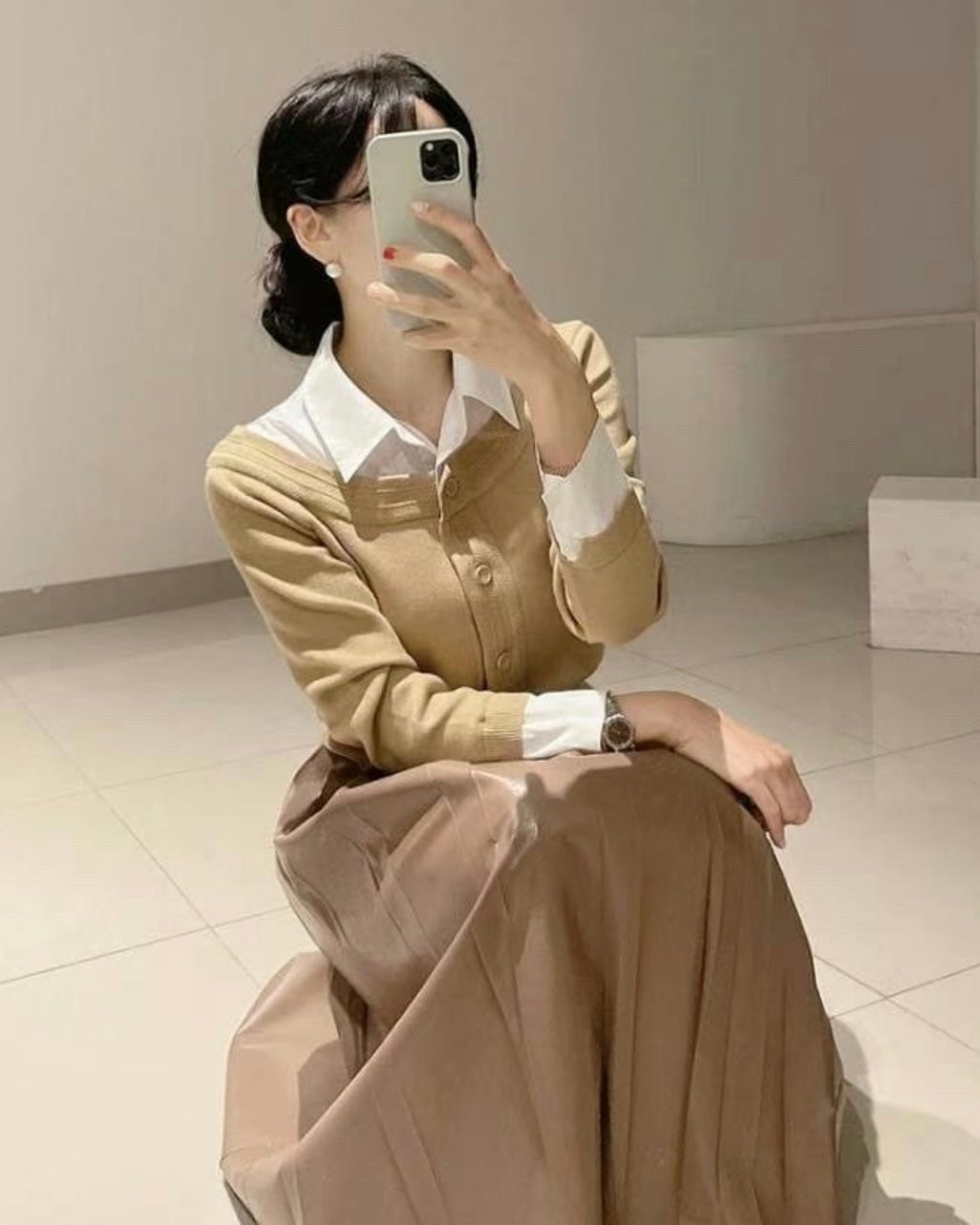 Layered Knit Blouse