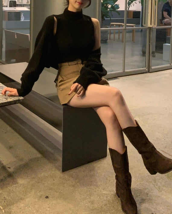 Button Bolero Cardigan Set