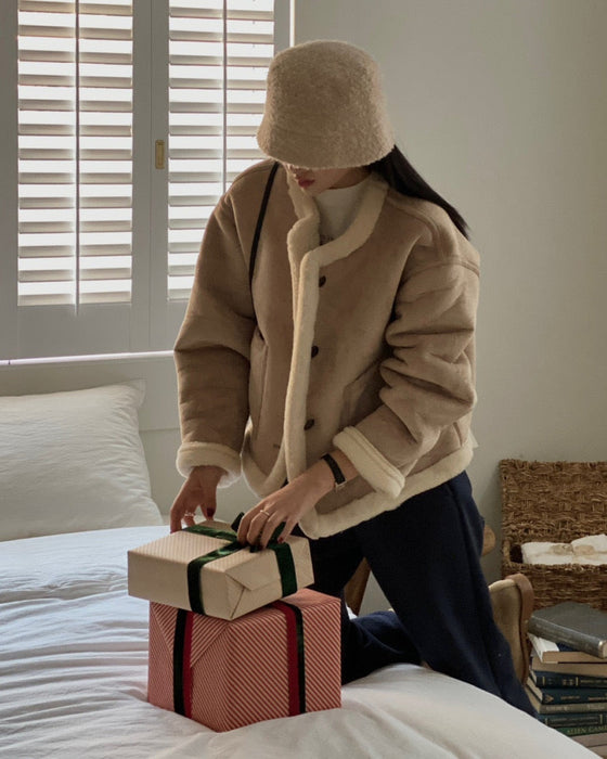 Stitch Shearling Jacket - 60% Wool