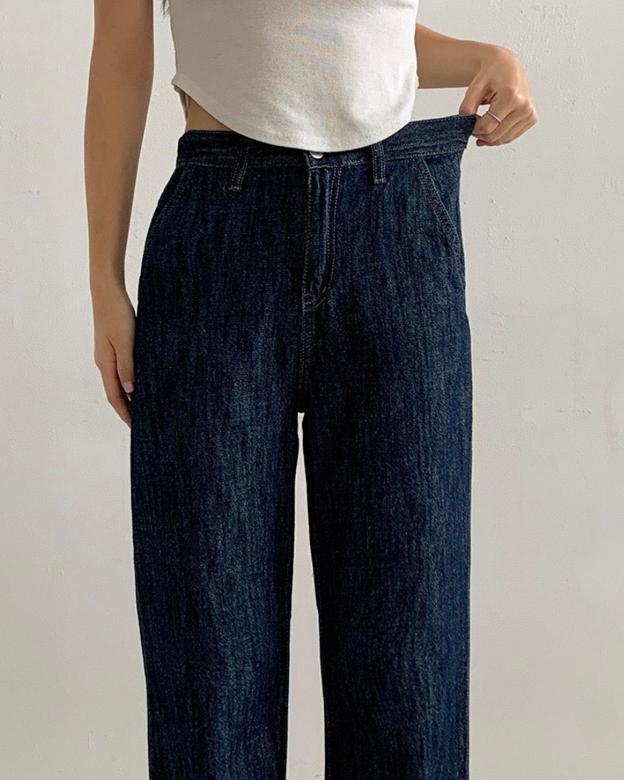 [S,M,L] Lightweight Banding Denim (Dark-Wash)