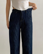 [S,M,L] Lightweight Banding Denim (Dark-Wash)