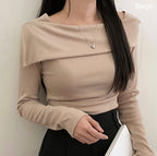 Unbalanced Shoulder Long Sleeve