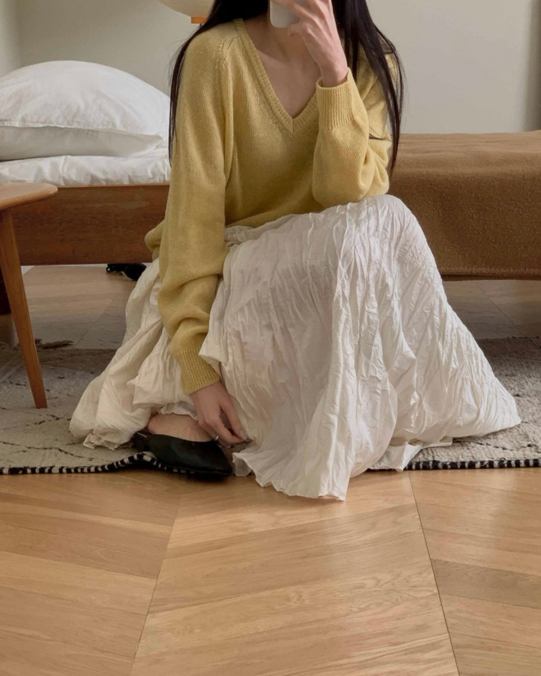 Shy Pleats Maxi Skirt