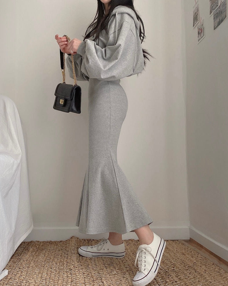Miranda Hoodie Zip Up & Mermaid Skirt Set