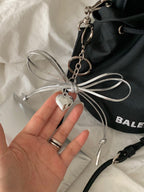 Silver Ribbon Keyring