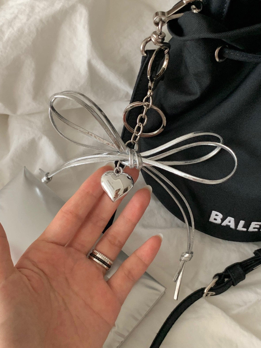 Silver Ribbon Keyring