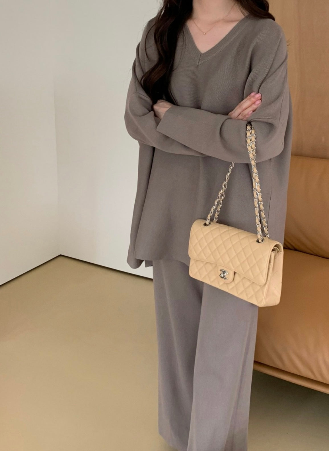 Latte Loose Two-Piece Set