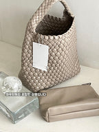 Aria Basket Woven Tote (+Pouch)