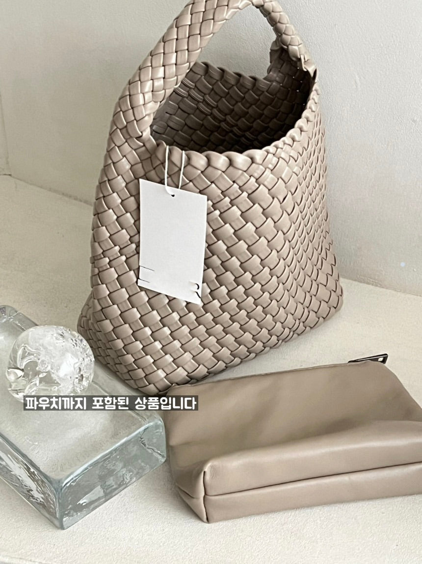 Aria Basket Woven Tote (+Pouch)