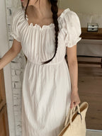 Off-Shoulder Back Ribbon Dress