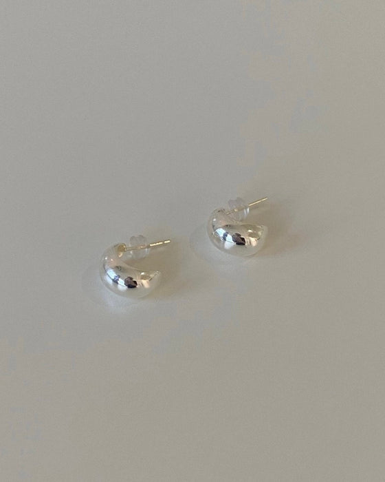 Silver C Volume Earrings