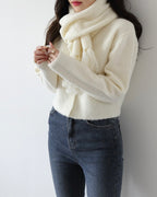 Alpaca Wool Muffler Cardigan Set