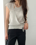 Wrap Cap-Sleeve Knit