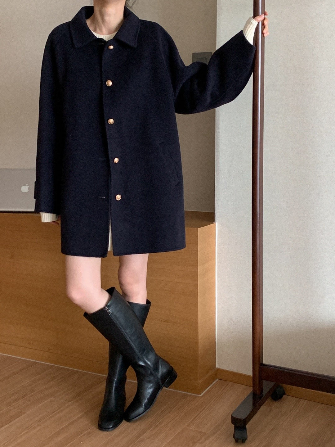 Premium Clair Wool Coat with Inner Padded Vest