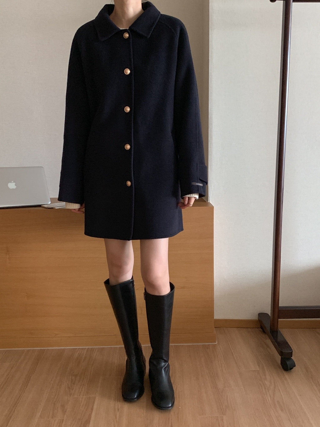 Premium Clair Wool Coat with Inner Padded Vest