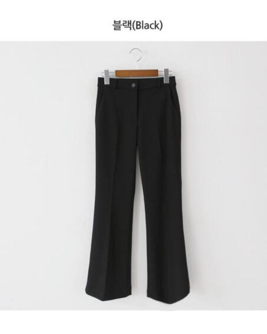 [S,M] Hidden Banding Flared Slacks