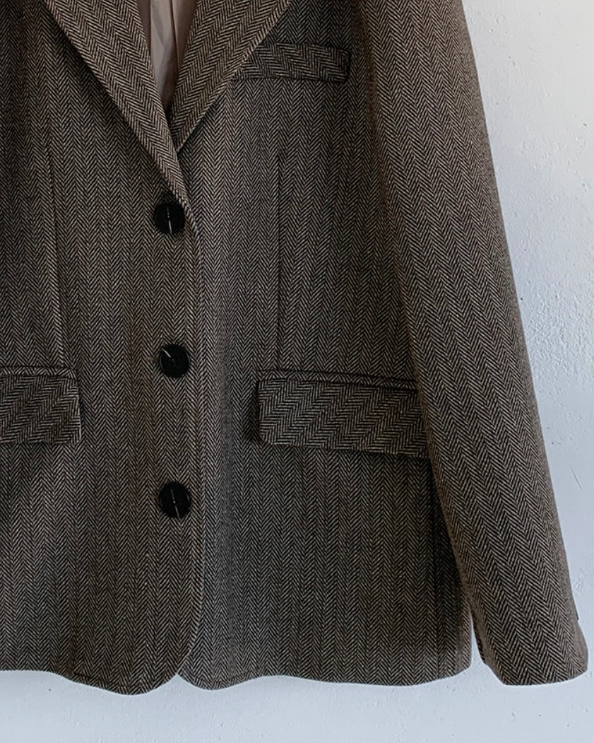 Billy Herringbone Wool Jacket