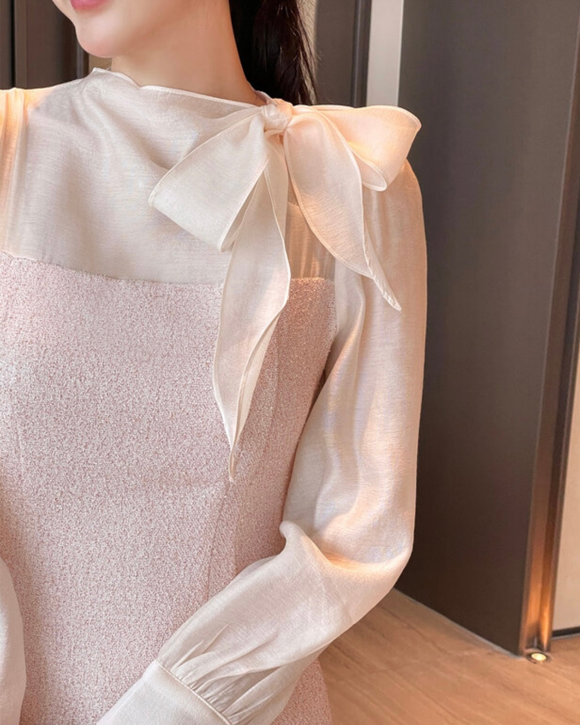 [ Pre-order ] Amelie Pearl Tweed Dress