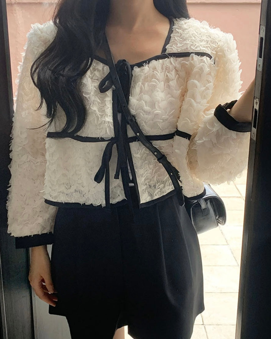 Floral Ribbon Cardigan