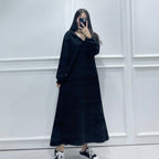 Fleece Hoodie Long Dress