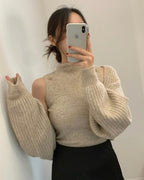 Button Bolero Cardigan Set