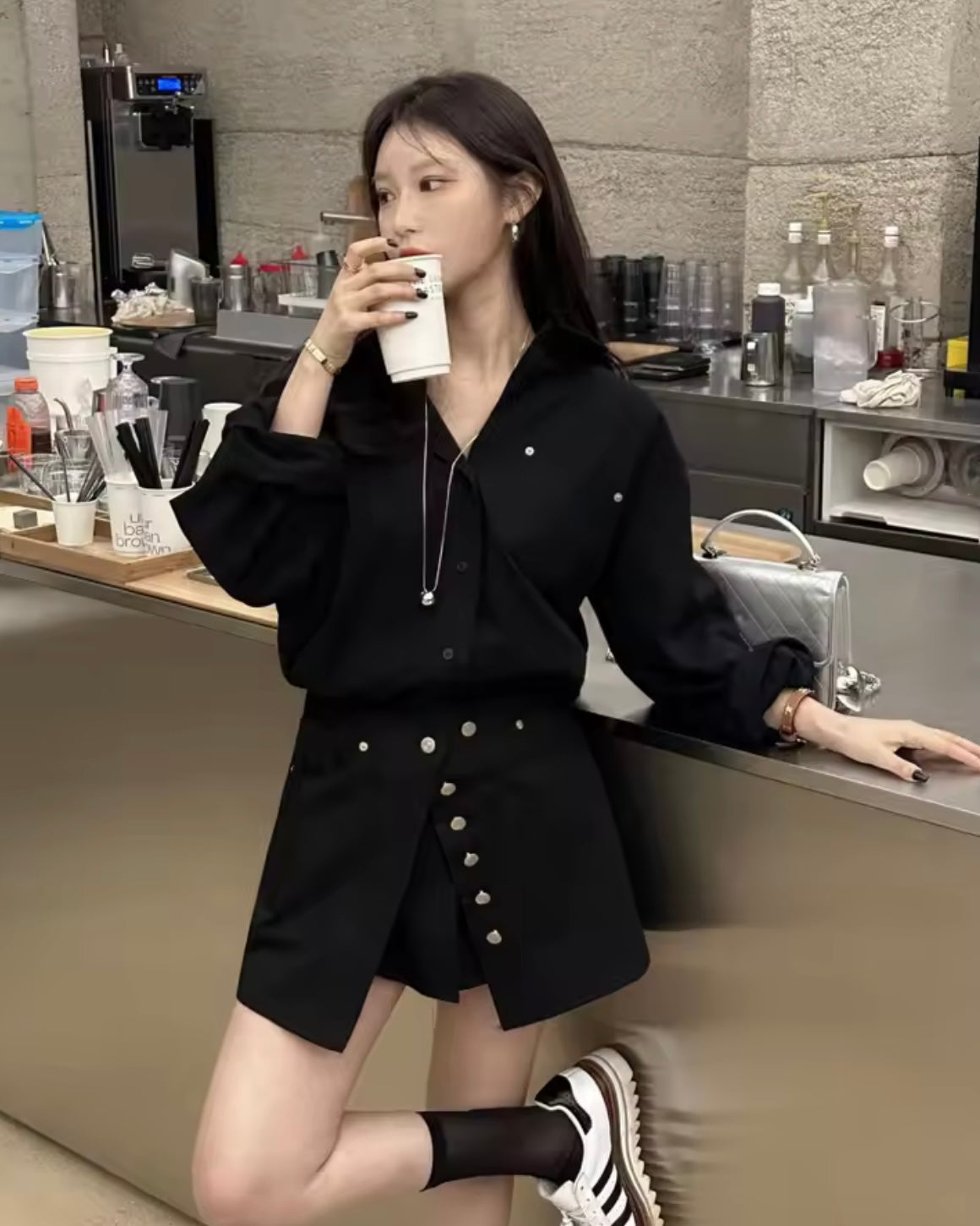 Layered Skirt Shirt Dress