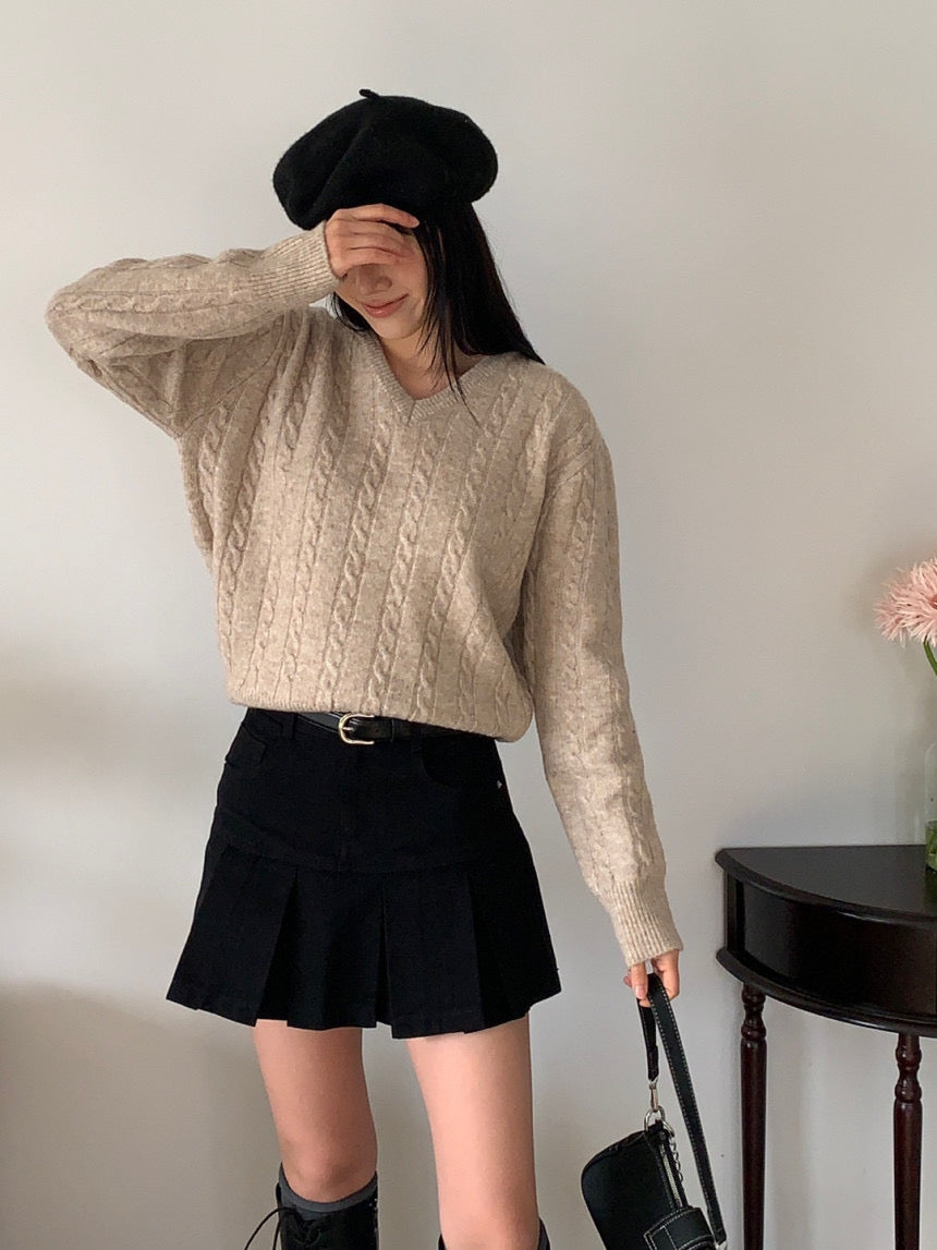 Mocha Cable Knit