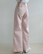 Pocket Back-Band Wide Cotton Pants