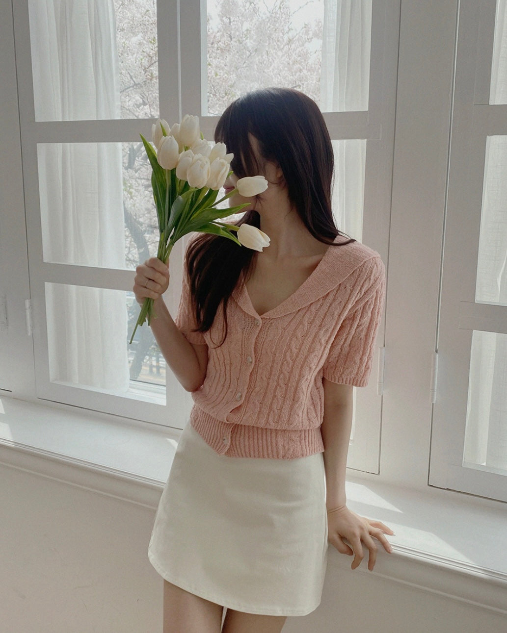 Collar Cable Cardigan
