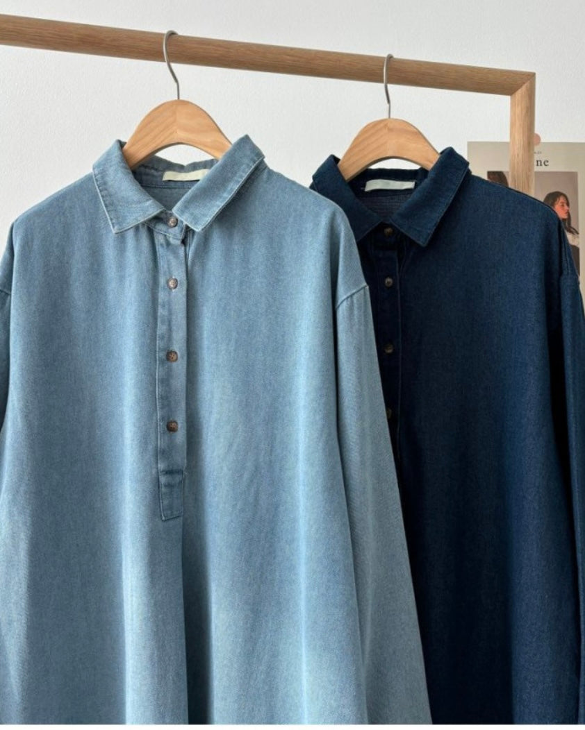Denim Overfit Maxi Dress