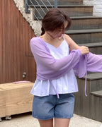 Shirring Adjustable Strap Blouse