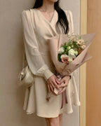 [ Pre-order ] Chiffon Sleeve Wrap Dress