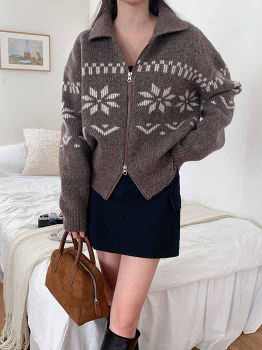 Nordic Knitted Zip-Up