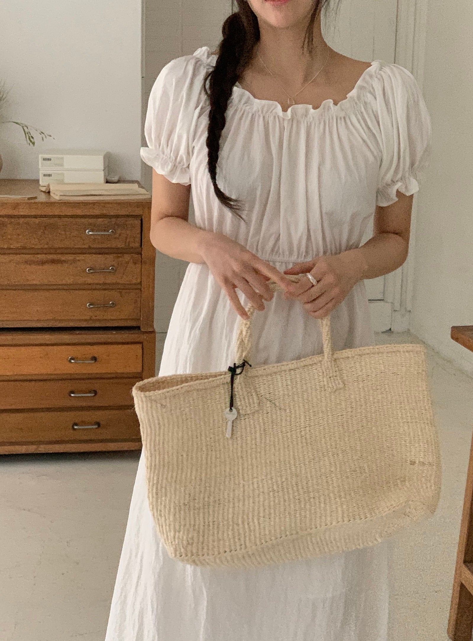 Off-Shoulder Back Ribbon Dress