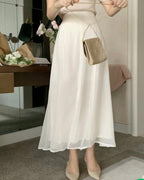 Chiffon Banding Flared Skirt