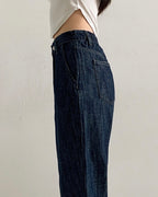 [S,M,L] Lightweight Banding Denim (Dark-Wash)