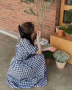 Puff Shoulder Long Dress