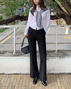 [S,M] Hidden Banding Flared Slacks