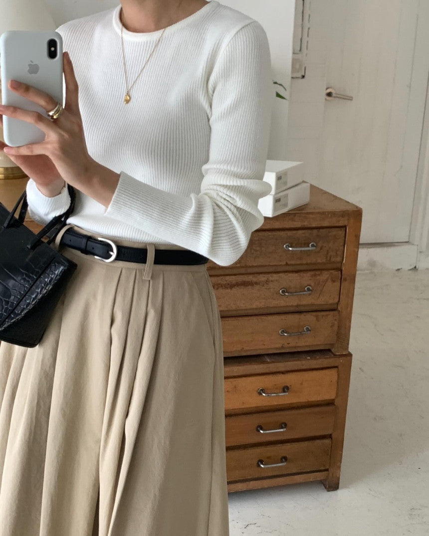 Round Ripped Knit