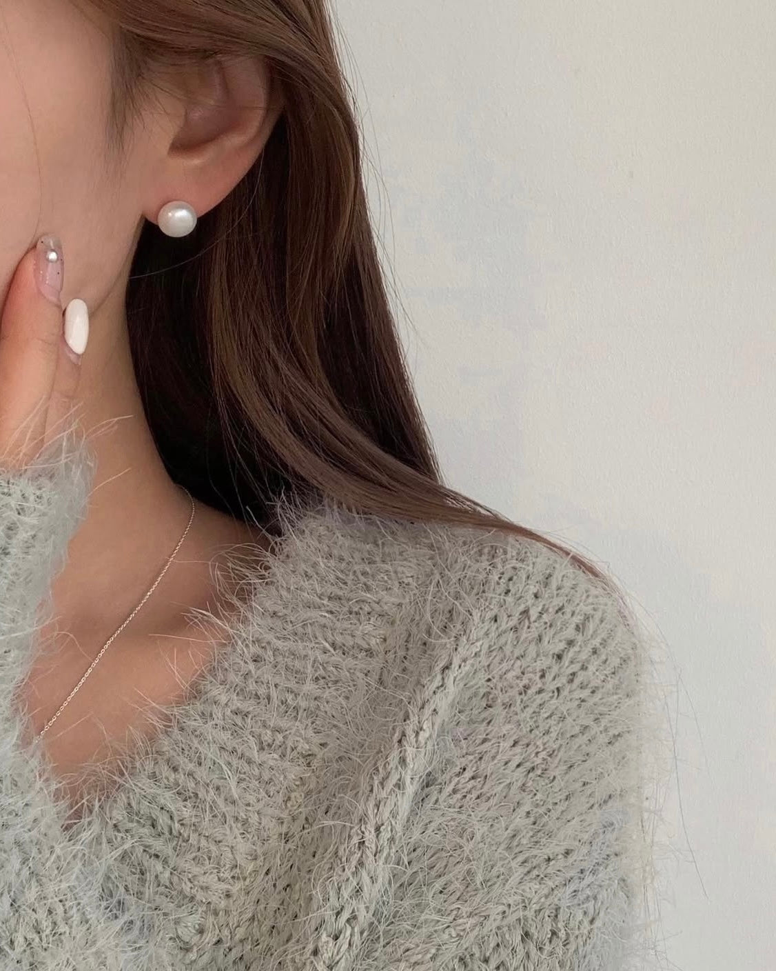 10mm Freshwater Pearl Silver Earrings