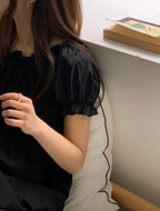 Off-Shoulder Back Ribbon Dress
