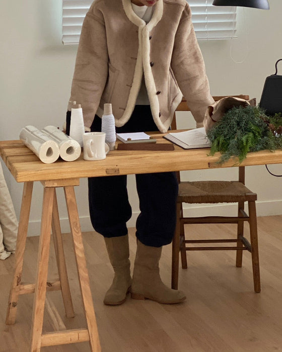 Stitch Shearling Jacket - 60% Wool